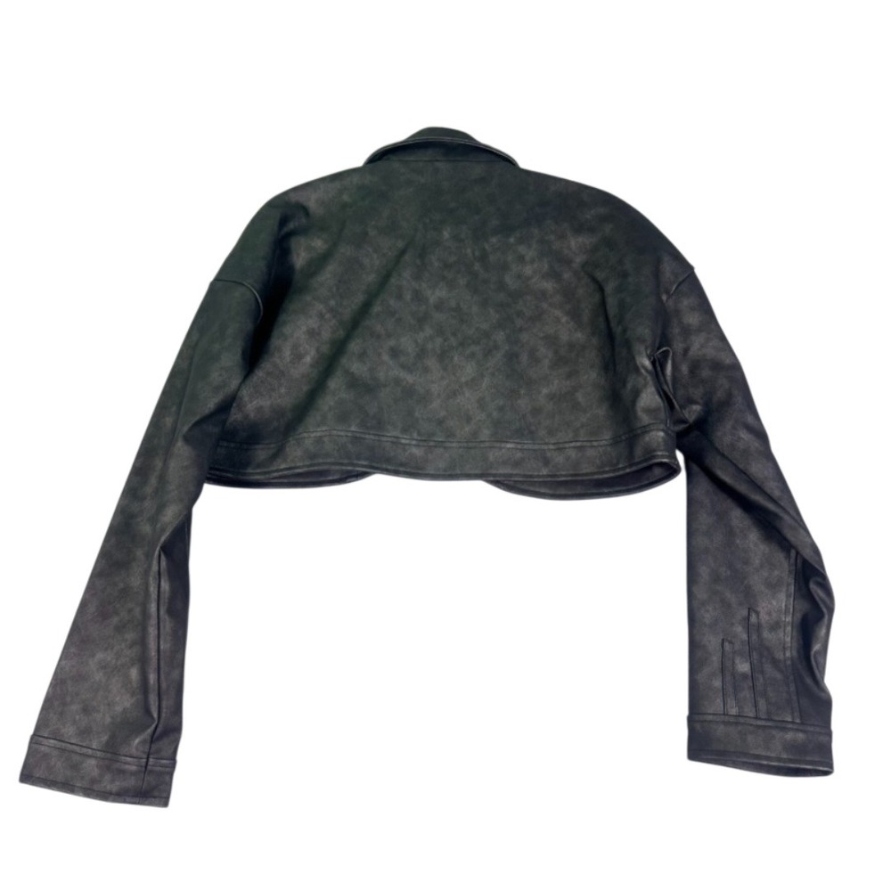 PrettyLittleThing‎ Cropped Faux Leather Jacket Black S – NWT - Picture 2 of 10